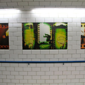 The installed panels in the retiled underpass