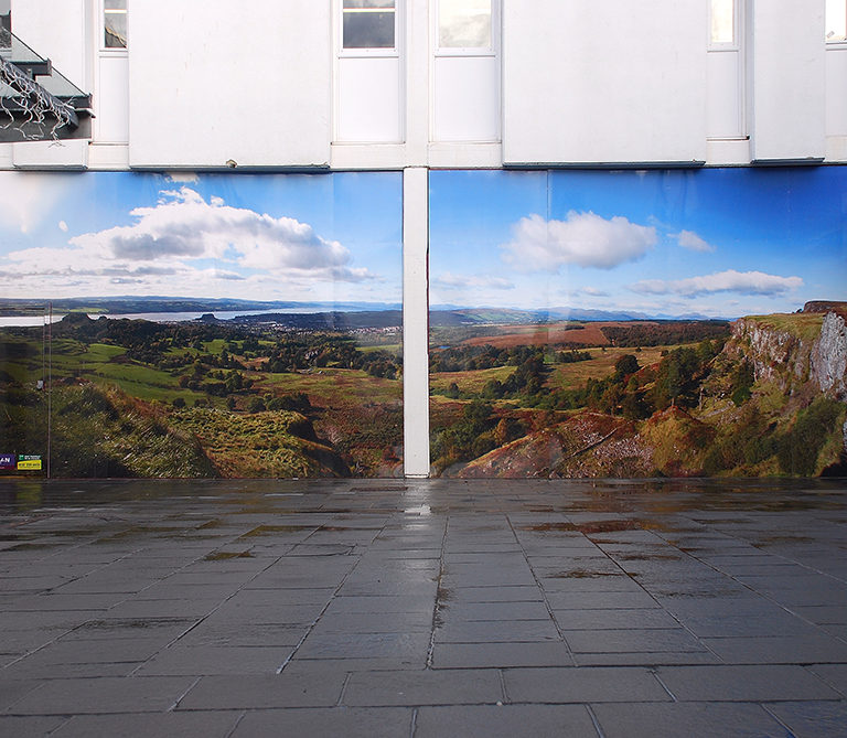 We shot large panoramic images of the local area