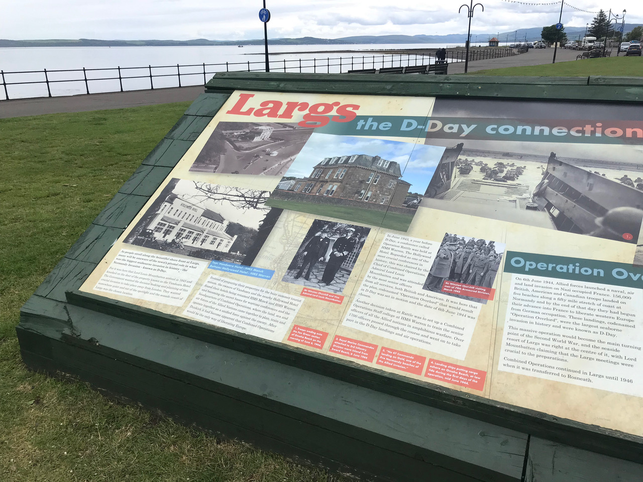 Close-up of panel installation for Largs D-Day Connection