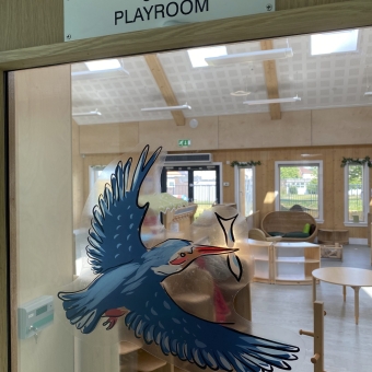 Drawing on Glass on a kingfisher